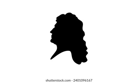 Moliere, Jean-Baptiste Poquelin, black isolated silhouette