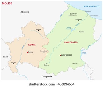 molise administrative map, Italy