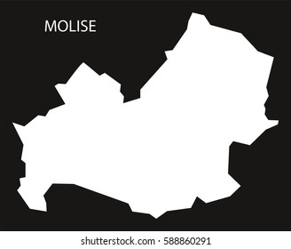 Molise Italy Map black inverted silhouette