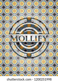 Mollify arabic badge. Arabesque decoration.