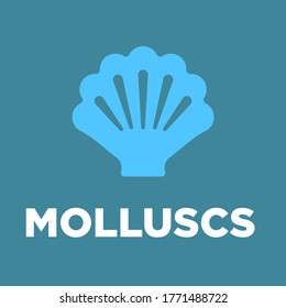 Icono de alergeno molusco. Vector. Plana y moderna. Comida.