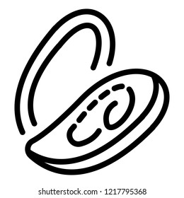 Mollusc icon. Outline illustration of mollusc vector icon for web design isolated on white background