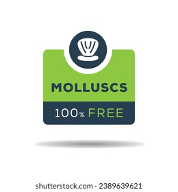 (Molluscs free) label sign, vector illustration.
