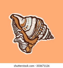 Molluscum. Seashell. Object isolated on a light background. Vector illustration.