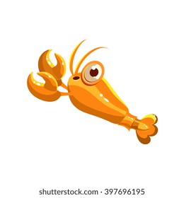 Mollusk with Pincers. Cute Vector Illustration Collection of sea life