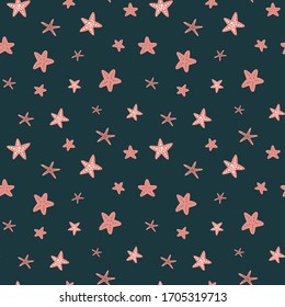 estrella de molusco, patrón transparente, ilustración vectorial de caricatura