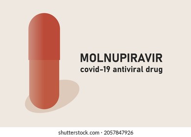 Molnupiravir oral capsules - concept covid 19 antiviral drug.