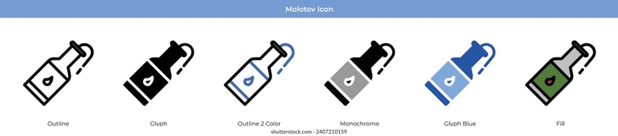 Vector conjunto de iconos del ejército molotov