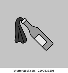 Icono aislado del vector plano de cóctel molotov. Manifestación, protesta, huelga, revolución. Símbolo gráfico para el diseño de su sitio web, logotipo, aplicación, interfaz de usuario