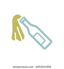 Molotov Cocktail Flat Vektorgrafik Isolation Ikone. Demonstration, Protest, Streik, Revolution. Graph-Symbol für Ihre Website Design, Logo, App, UI