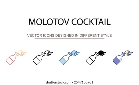 Molotov Cocktail icon design with white background stock illustration