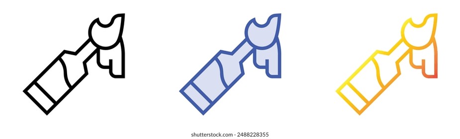 molotov cocktail icon. Linear, Blue Fill and Gradient Style Design Isolated On White Background