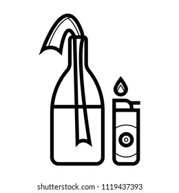 Molotov cocktail icon vector