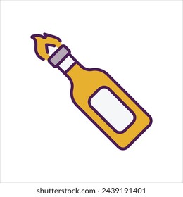 Molotov Cocktail icon vector stock illustration