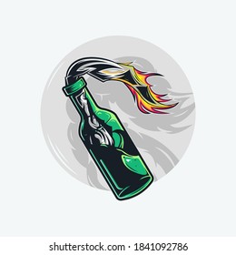 molotov cocktail illustration Premium Vector