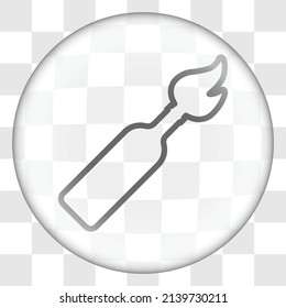 Molotov Cocktail einfache Symbol. Flaches Design. Glasknopf auf transparentem Raster.ai