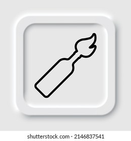 Molotov cocktail simple icon. Flat design. Neumorphism design.ai