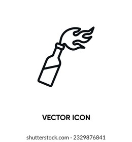 Molotov Cocktail Vektorsymbol . Moderne, einfache flache Vektorgrafik für Website oder mobile App. Bombe- oder Granatsymbol, Logo-Abbildung. Pixel perfekte Vektorgrafik