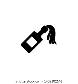 Molotov Fire Cocktail, Burning Bottle. Flat Vector Icon illustration. Simple black symbol on white background. Molotov Fire Cocktail, Burning Bottle sign design template for web and mobile UI element