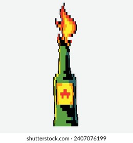 molotov vector cartoon pixel art  seamless pattern