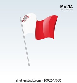 Molta waving flag isolated on gray background