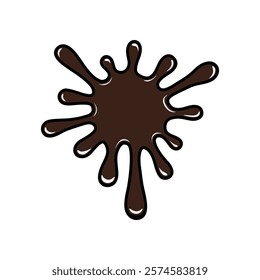 molten chocolate splatter vector illustration melted chocolate liquid