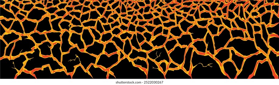 Geschmolzenes Magma. Vektorgrafik vulkanischer Lava