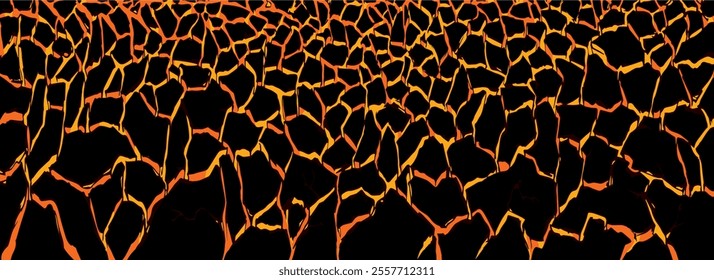 Molten magma. Vector drawing of volcanic lava