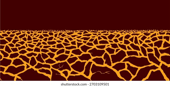 Magma fundido. Desenho vetorial de lava vulcânica