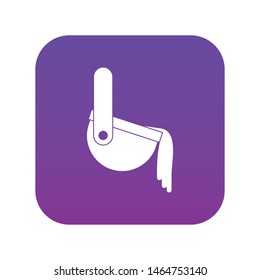 Molten metal poured from ladle icon digital purple for any design isolated on white vector illustration