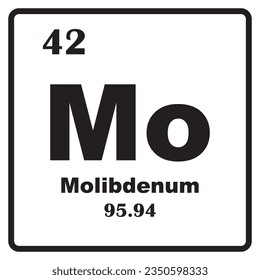 Molybdenum element icon vector illustration template symbol