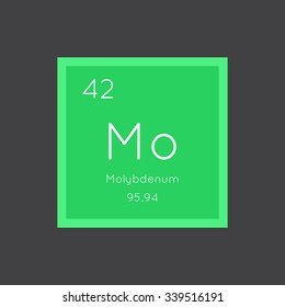 Molybdenum simple style tile icon. Chemical element of periodic table. Vector illustration EPS8