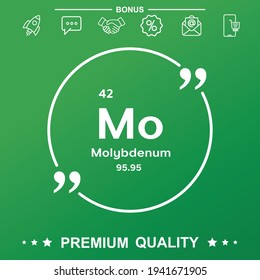 Molybdenum  symbol With quote symbol