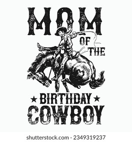 Mom 1st First Birthday Cowboy Western Rodeo Party Matching T-Shirt