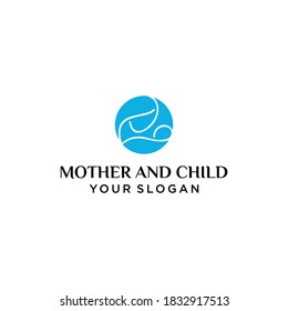 Mom And Baby , Baby Care Logo Design Concept Template , Mother Care Logo . Baby Feet Logo Icon Stock Illustration