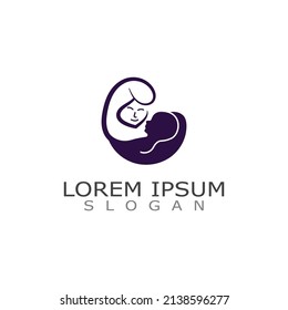 Mom and baby care logo design concept inspiration template