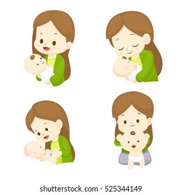 Mom and baby cartoon set 3