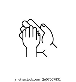 Mom and baby hand vector icon. Hand gesture icon line style. perfect use for logo, presentation, website, and more. modern icon design outline style