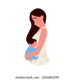 mom and baby icon isolated