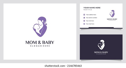 Mom and baby logo with creative concept