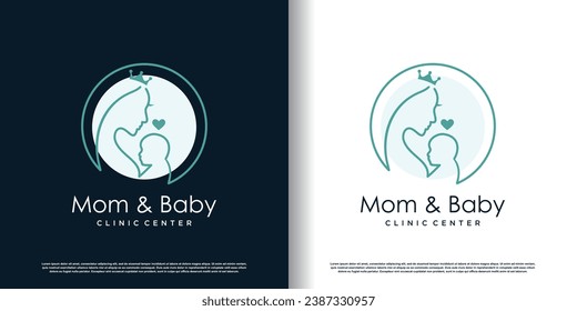 Mom baby logo design vector with creative concept