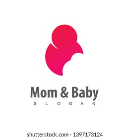 Mom And Baby Logo With Mom Hugging Baby