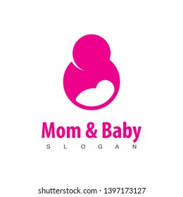 Mom And Baby Logo With Mom Hugging Baby