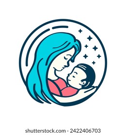 Mom And Baby Logo Icon Baby Care Design Concept Template Mother Care Logo