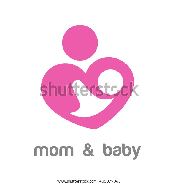 お母さんと赤ちゃん ロゴテンプレート 母の看板 親の愛の象徴 ベクターイラスト アイコンマザー ベイビー のベクター画像素材 ロイヤリティフリー