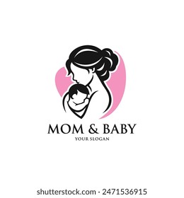 Mom and baby logo vector. EPS 10 editable vector