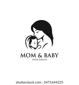 Mom and baby logo vector. EPS 10 editable vector