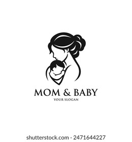 Mom and baby logo vector. EPS 10 editable vector