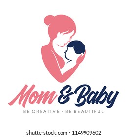 Mom and baby, Motherhood and Childbearing Logo Design Inspiration Vector