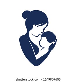 Mom and baby, Motherhood and Childbearing Logo Design Inspiration Vector